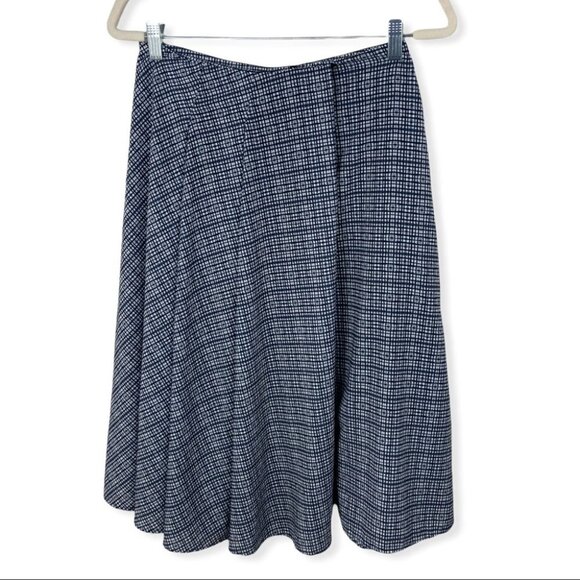 Anthropologie Ranna Gill Aven Midi Skirt Grid Plaid Print Zipper Size XS Boho - Picture 3 of 12